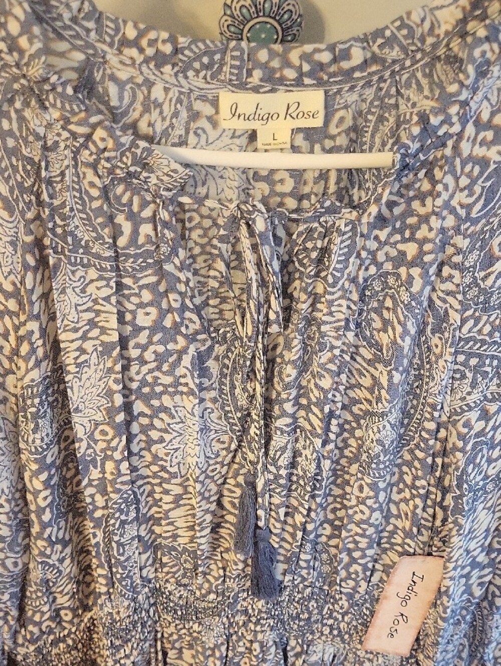 Indigo Rose Blue & White Paisley Midi Dress View 2